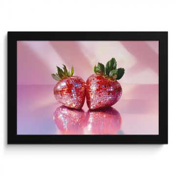 Poster met lijst - Disco - Fruit - Glitter - Strawberry