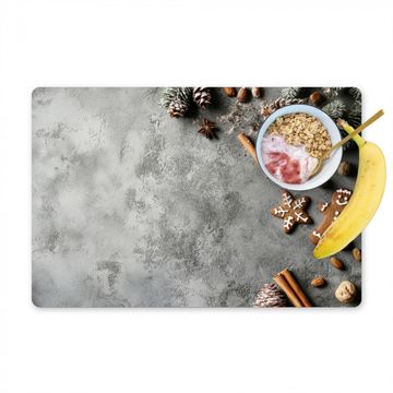 Placemat vinyl - Kerst - Bakken - Grijs - Landelijk