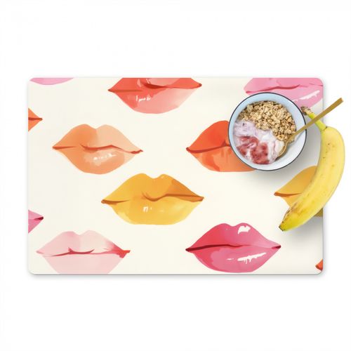 Placemat vinyl - Lippen - Kleurrijk - Glanzend