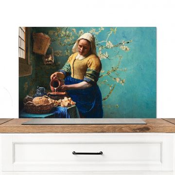 Het Melkmeisje met Blauwe Achtergrond