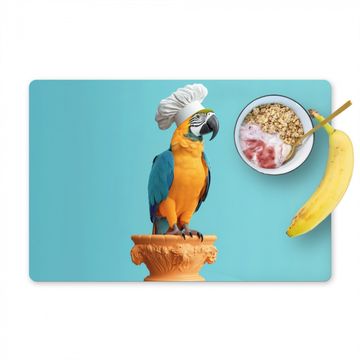 Placemat vinyl - Papegaai - Koksmuts - Grappig - Vogel