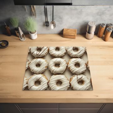 Inductie beschermer - Donuts - Chocolade - Wit - Beige