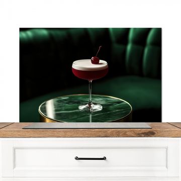 Spatscherm Aluminium - Kers - Cocktail - Rood - Marmer
