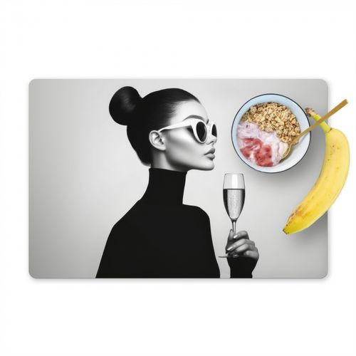 Placemat vinyl - Vrouw - Champagne - Modern