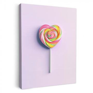 Canvas schilderij - Hart - Lolly - Snoep