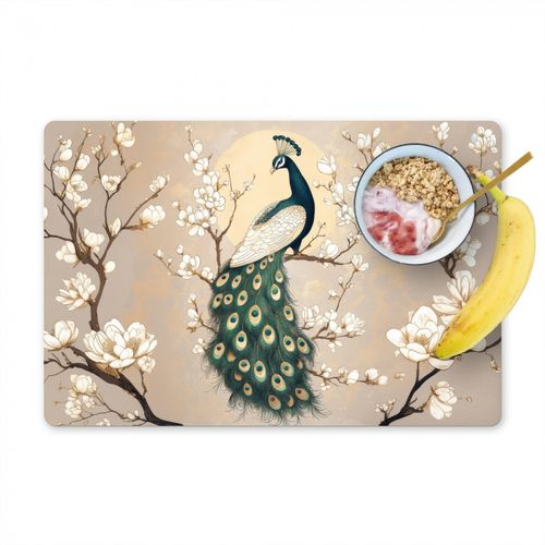 Placemat vinyl - Pauw - Tak - Bloemen