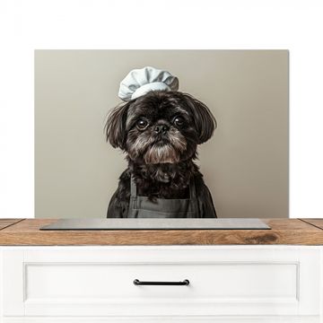 Spatscherm Aluminium - Kokskleding - Zwart - Hondje