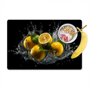 Placemat vinyl - Citroen - Fruit - Geel - Zwart