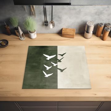 Inductie beschermer - Japandi - Vogel - Groen