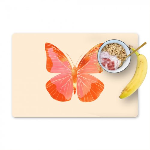 Placemat vinyl - Vlinder - Minimalistisch - Roze