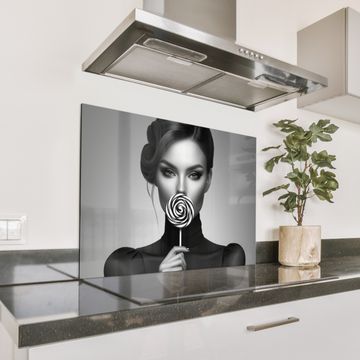 Spatscherm Aluminium - Vrouw - Lolly - Zwart