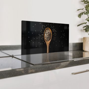 Spatscherm Aluminium - Sesam - Lepel - Zwart