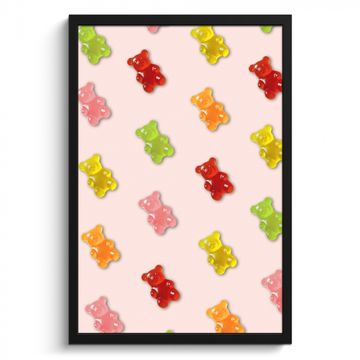 Poster met lijst - Kleur - Gummy - Snoep - Roze