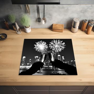 Inductie beschermer - Vuurwerk - Proosten - Skyline - Champagne