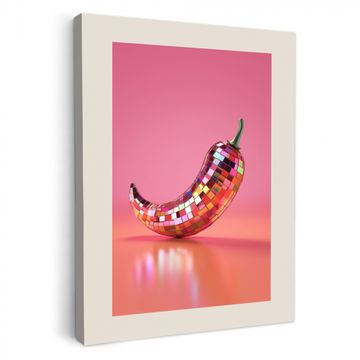 Canvas schilderij - Disco - Peper - Roze