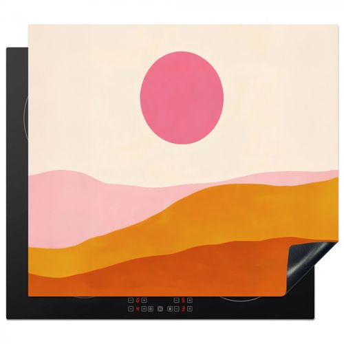 Inductie beschermer - Zon - Heuvels - Abstract - Roze