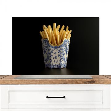 Spatscherm Aluminium - Friet - Porselein - Delfts blauw - Eten