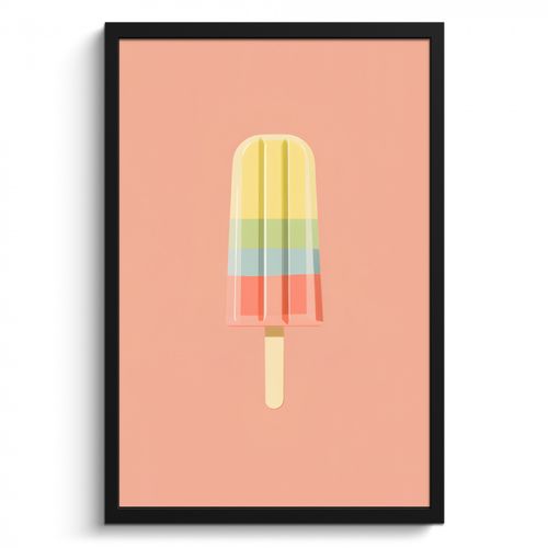 Poster met lijst - Waterijsje - Pasteltinten - Minimalistisch