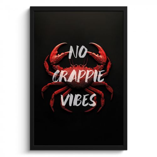 Poster met lijst - Krab - Rood - Tekst - Zwart