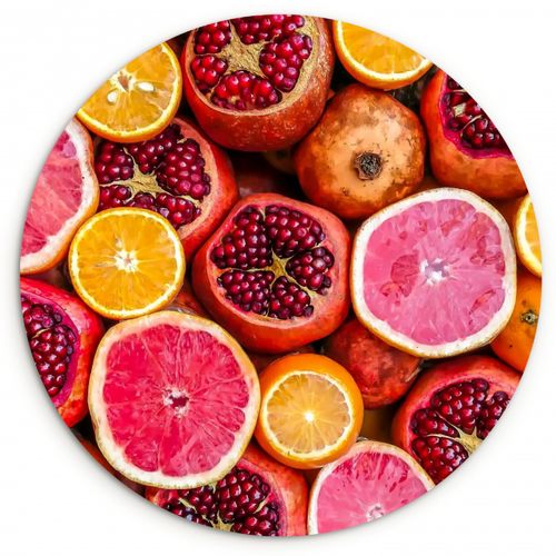 Muurcirkel - Citrus en Granaatappel Mozaïek
