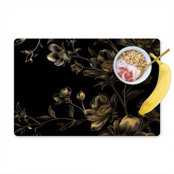 Placemat vinyl - Midnachtstuin in Monochrome Goud