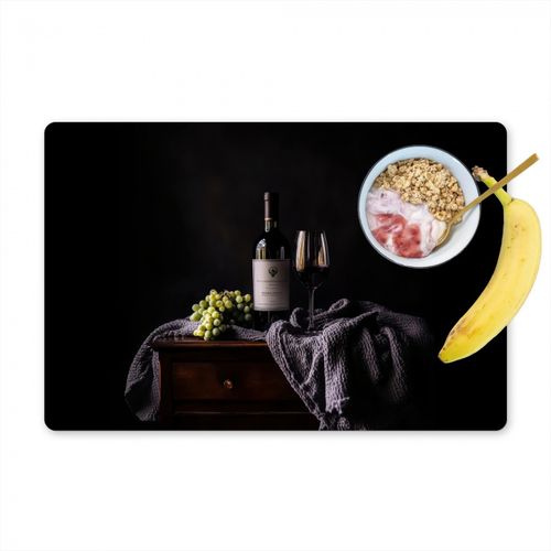 Placemat vinyl - Druiven - Wijn - Rood - Tafel