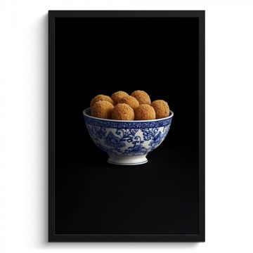 Poster met lijst - Delfts blauw - Bitterballen - Holland - Schaal
