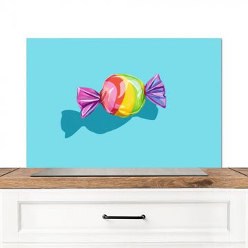 Spatscherm Aluminium - Blauw - Snoep - Regenboog