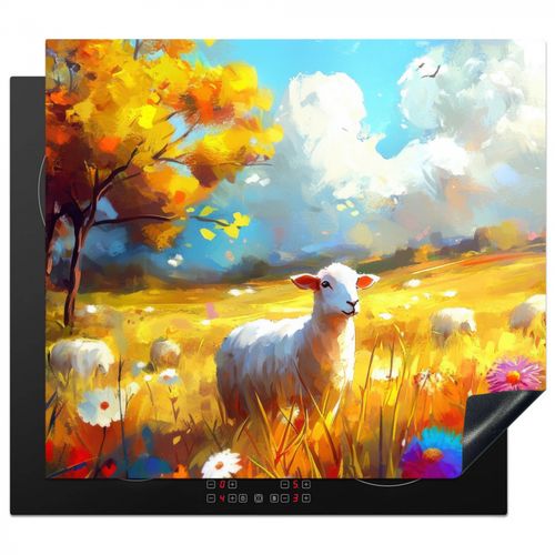 Inductie beschermer - Schaap - Weide - Bloemen