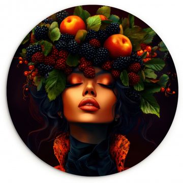 Muurcirkel - Vrouw - Zwart - Bessen - Bramen - Appels