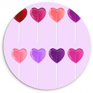 Muurcirkel - Lolly - Hart - Roze - Snoep