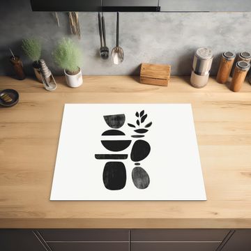 Inductie beschermer - Japandi - Zwart - Abstract