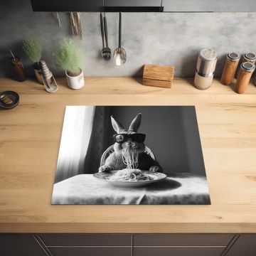 Inductie beschermer - Konijn - Bunny - Zonnebril - Tafelkleed - Pasta - Schattig