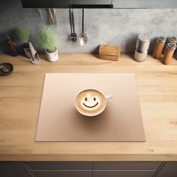 Inductie beschermer - Koffie - Melkschuim - Lach - Beige