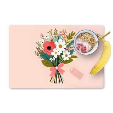 Placemat vinyl - Boeket - Strikje - Kaartje - Quote