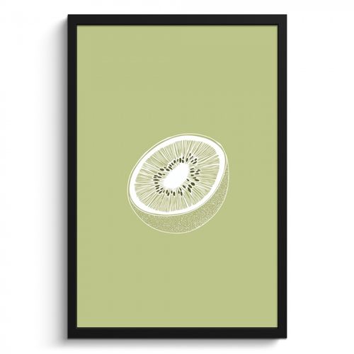 Poster met lijst - Kiwi - Lijntekening - Minimalistisch - Groen