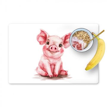 Placemat vinyl - Varken - Roze - Baby dier - Boerderij dieren