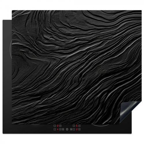 Inductie beschermer - Zwart - Abstract - Hout
