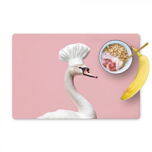 Placemat vinyl - Zwaan - Koksmuts - Mooi - Klassiek