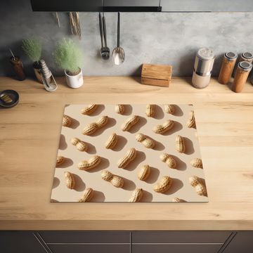 Inductie beschermer - Pinda's - Patroon - Beige