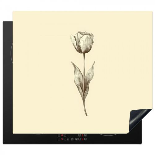 Inductie beschermer - Illustratie - Tulp - Zwart