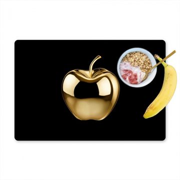 Placemat vinyl - Appel - Goud - Chrome - Zwart
