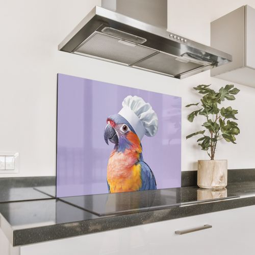 Spatscherm Aluminium - Papegaai - Koksmuts - Paars - Cute