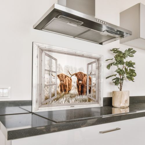 Spatscherm Aluminium - Winterse Ontmoeting