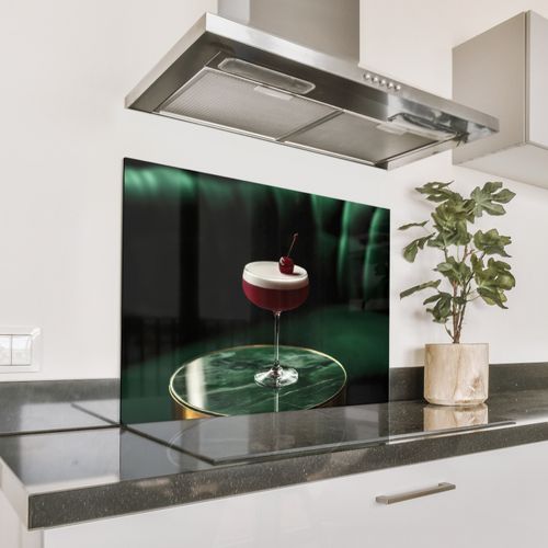 Spatscherm Aluminium - Kers - Cocktail - Rood - Marmer