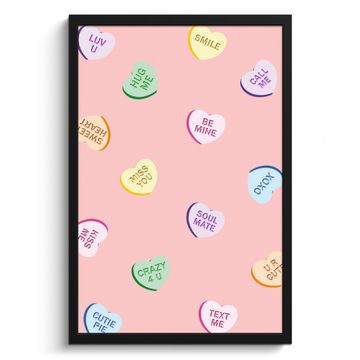 Poster met lijst - Hart - Snoep - Pastel - Tekst