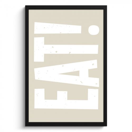 Poster met lijst - Eten - Decoratie - Beige - Wit