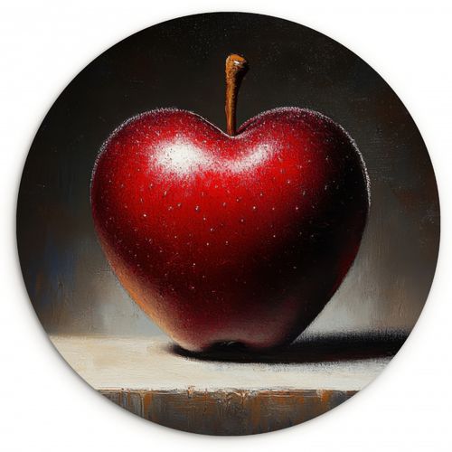 Muurcirkel - Apple - Hart - Rood