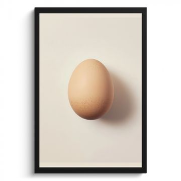 Poster met lijst - Ei - Beige - Ovaal - Egaal