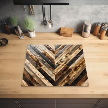 Inductie beschermer - Geschroeid Hout in Visgraat